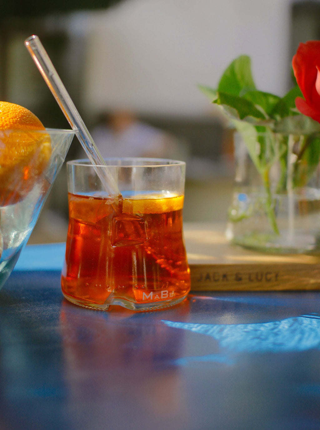 Aperol Glas - das Original - Upcycling aus der leergetrunkenen 1l Aperitivo Flasche - 1 Stück - MaBe®