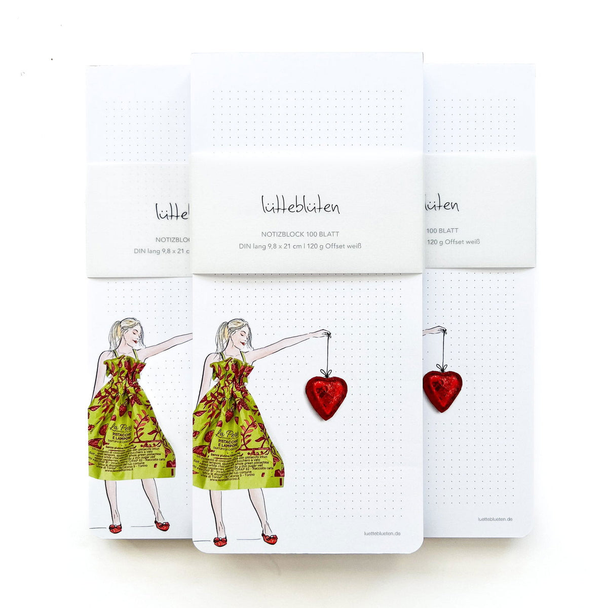Notizblock Schokoladenherz trifft Tartufo - von Lütteblüten by Gabriele Ampt - MaBe®