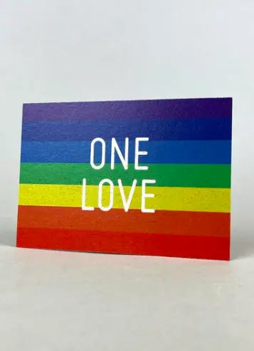 ONE LOVE 🌈 Postkarte - aus Graspapier von herr biene - Hamburg