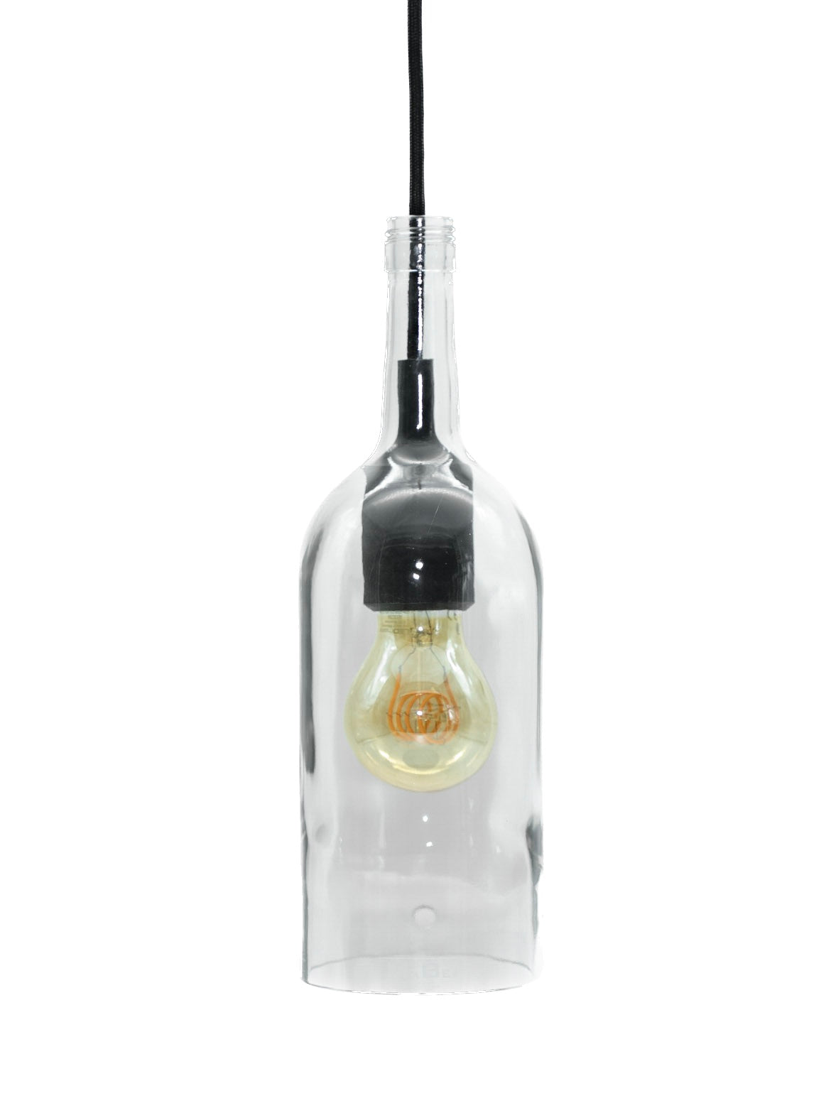 Pendelleuchte aus der 1,5 l Wein Flasche in transparent - MaBe®
