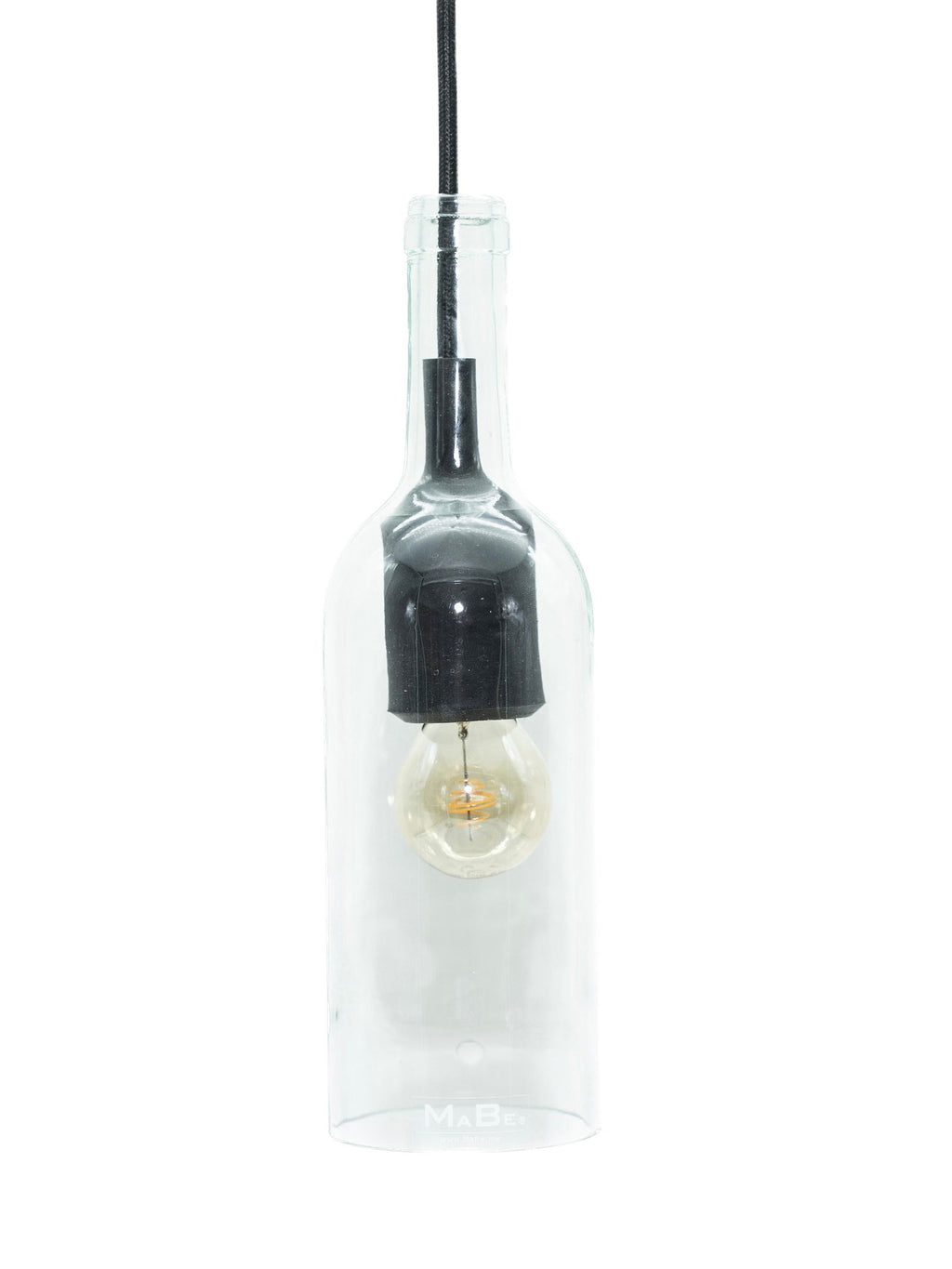 Pendelleuchte Klassik aus der Wein Flasche mit Korkmündung in transparent - MaBe®