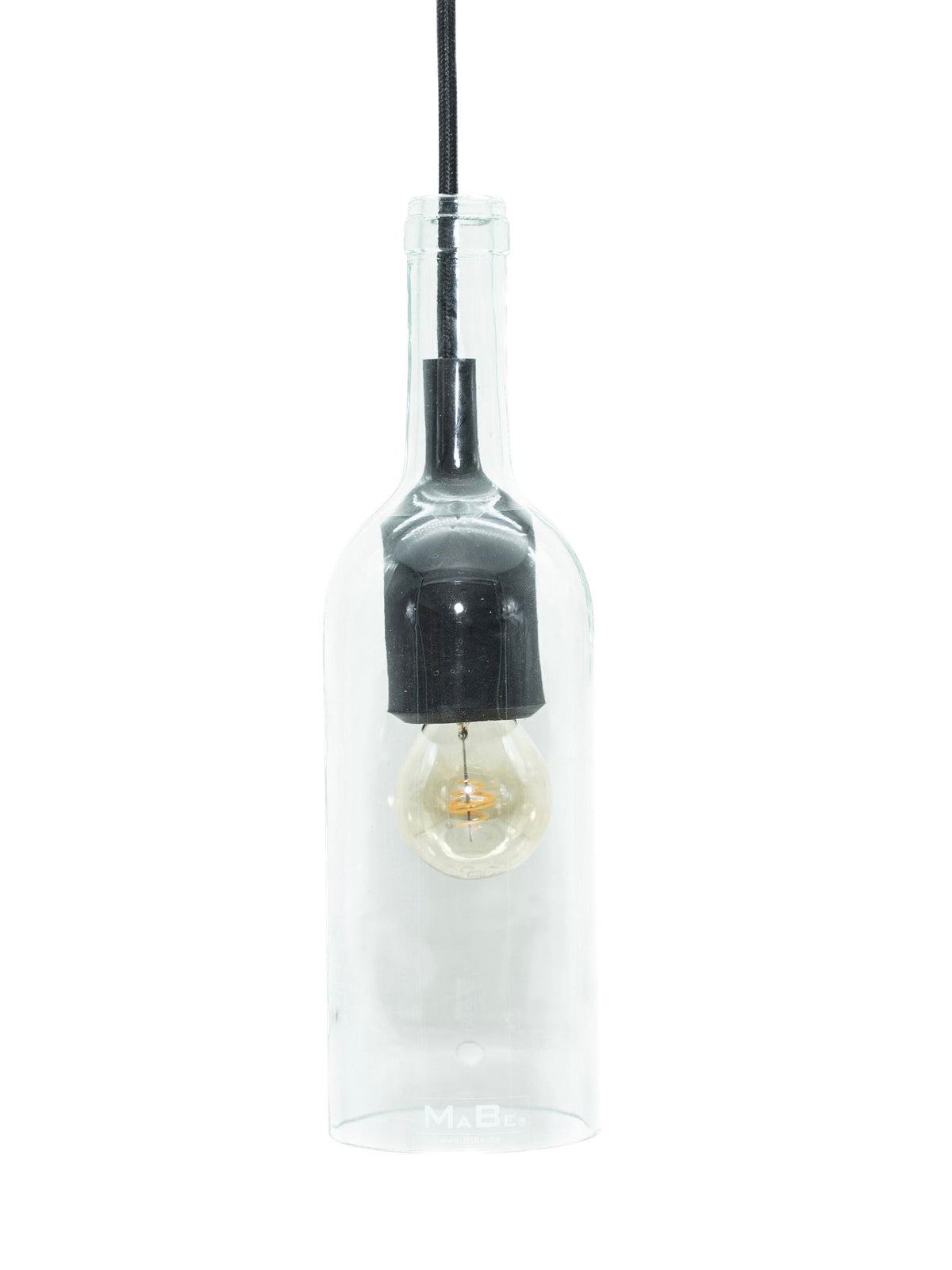 Pendelleuchte Klassik aus der Wein Flasche mit Korkmündung in transparent - MaBe®