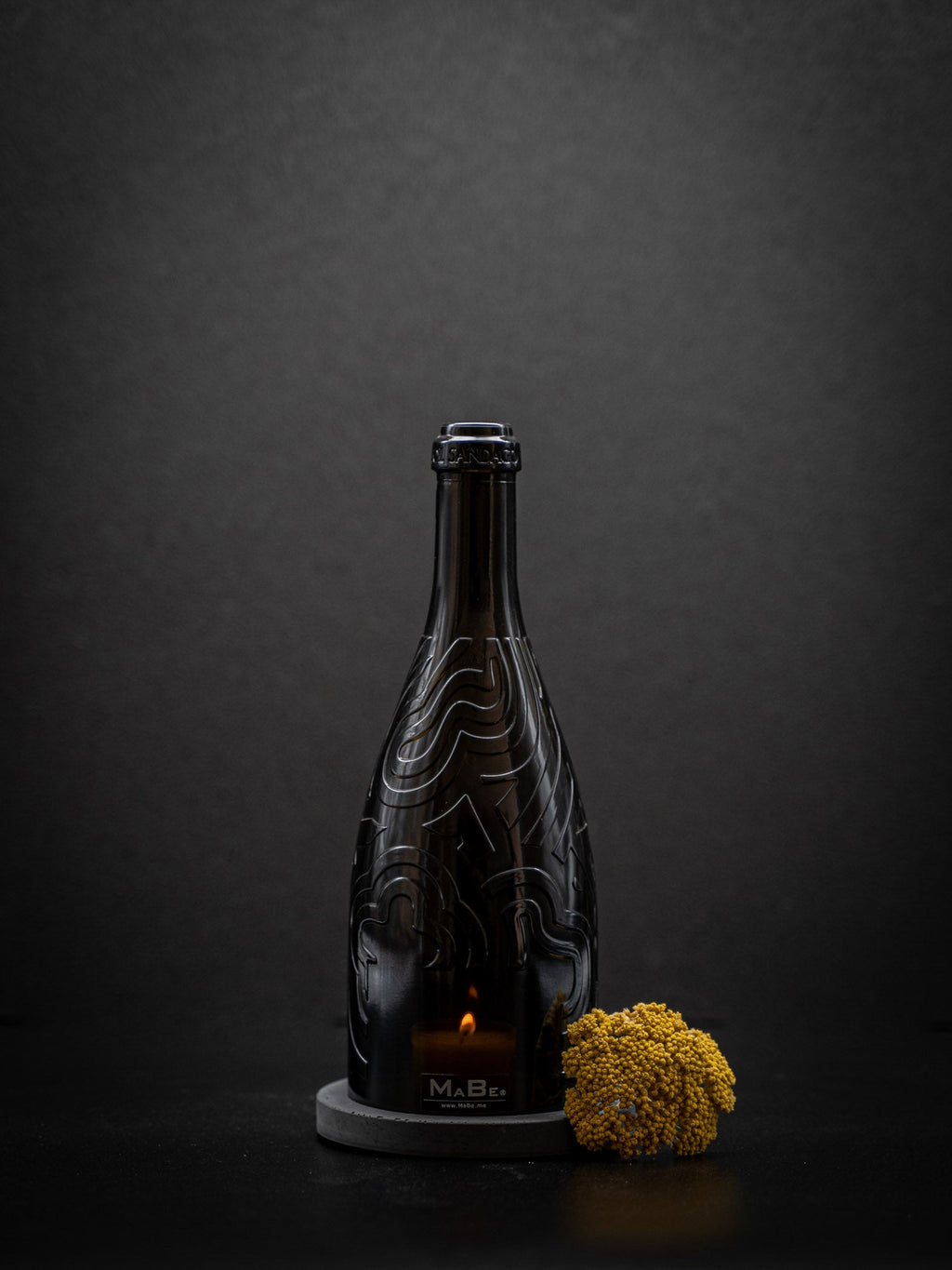 Windlicht Prosecco Superiore | schwarzer Untersetzer - MaBe®