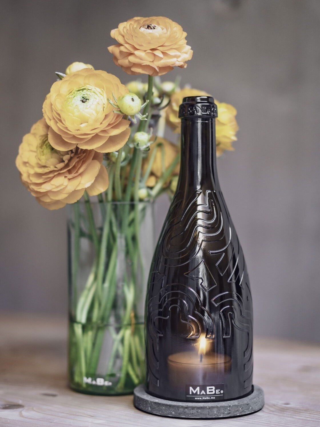 Windlicht Prosecco Superiore | schwarzer Untersetzer - MaBe®