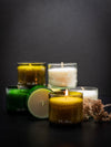 Rapswachs Kerze upcycling in transparenten Weinflaschenunterteil - MaBe®