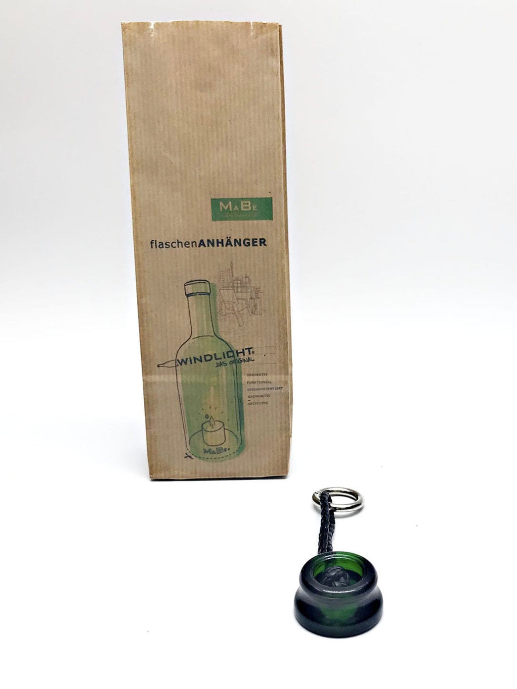 Schlüssel Anhänger aus dem Sekt - Flaschenkopf grün | chrom - MaBe®