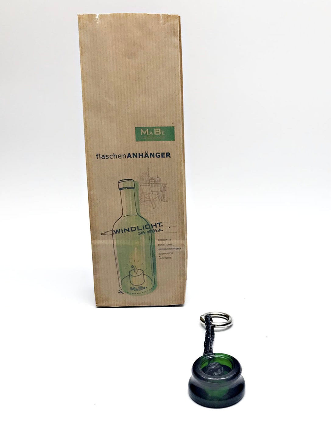 Schlüssel Anhänger aus dem Sekt - Flaschenkopf grün | chrom - MaBe®