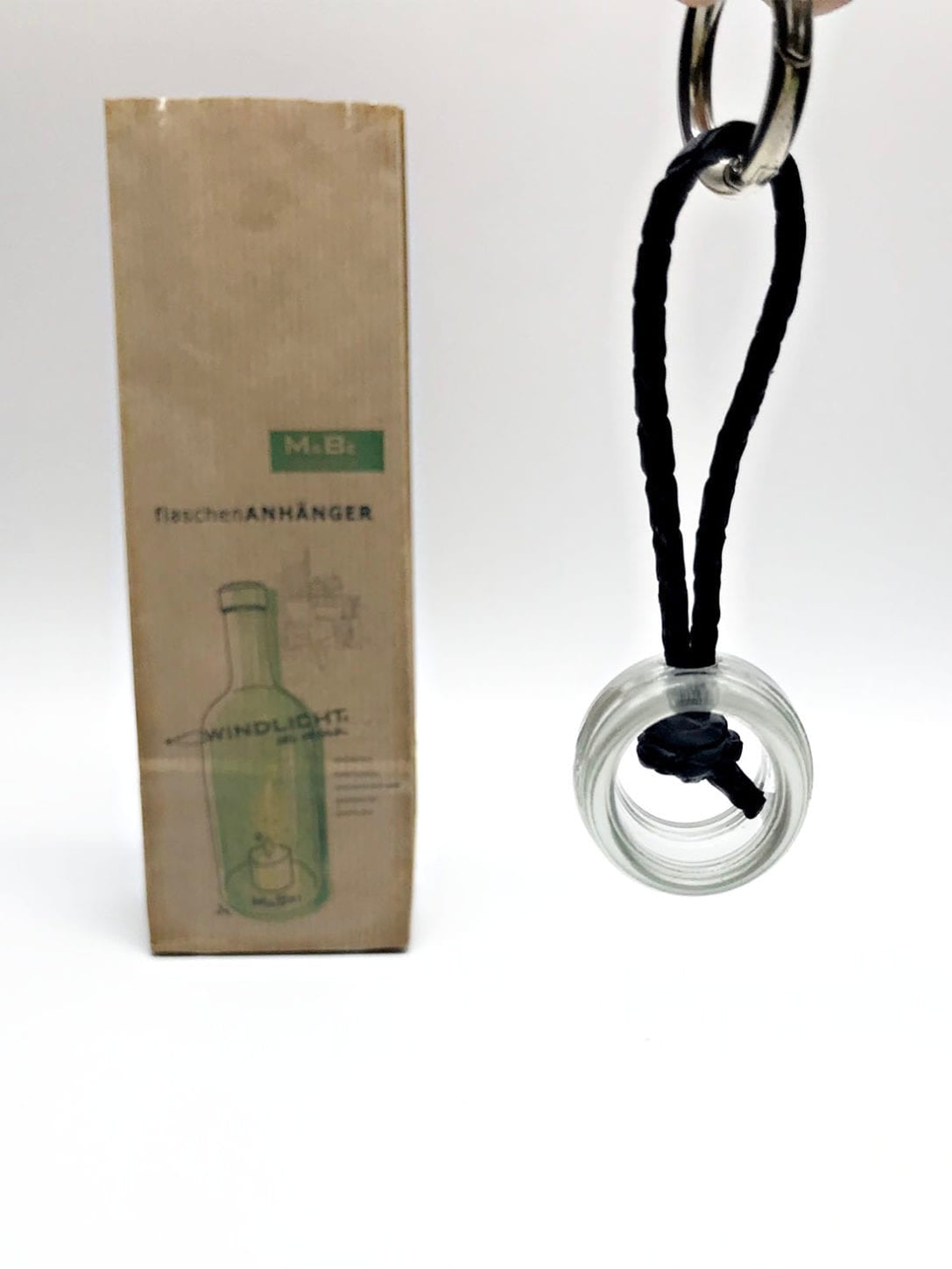 Schlüssel Anhänger aus dem Wein - Flaschenkopf transparent | chrom - MaBe®