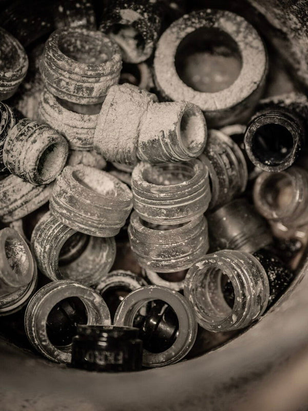 Schlüssel Anhänger aus dem Wein - Flaschenkopf transparent | chrom - MaBe®