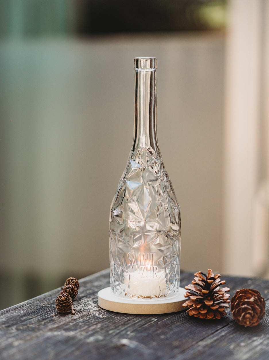 Schönheit ✨Windlicht aus der Provence - edel upgecycelt aus der Rose Wein Flasche