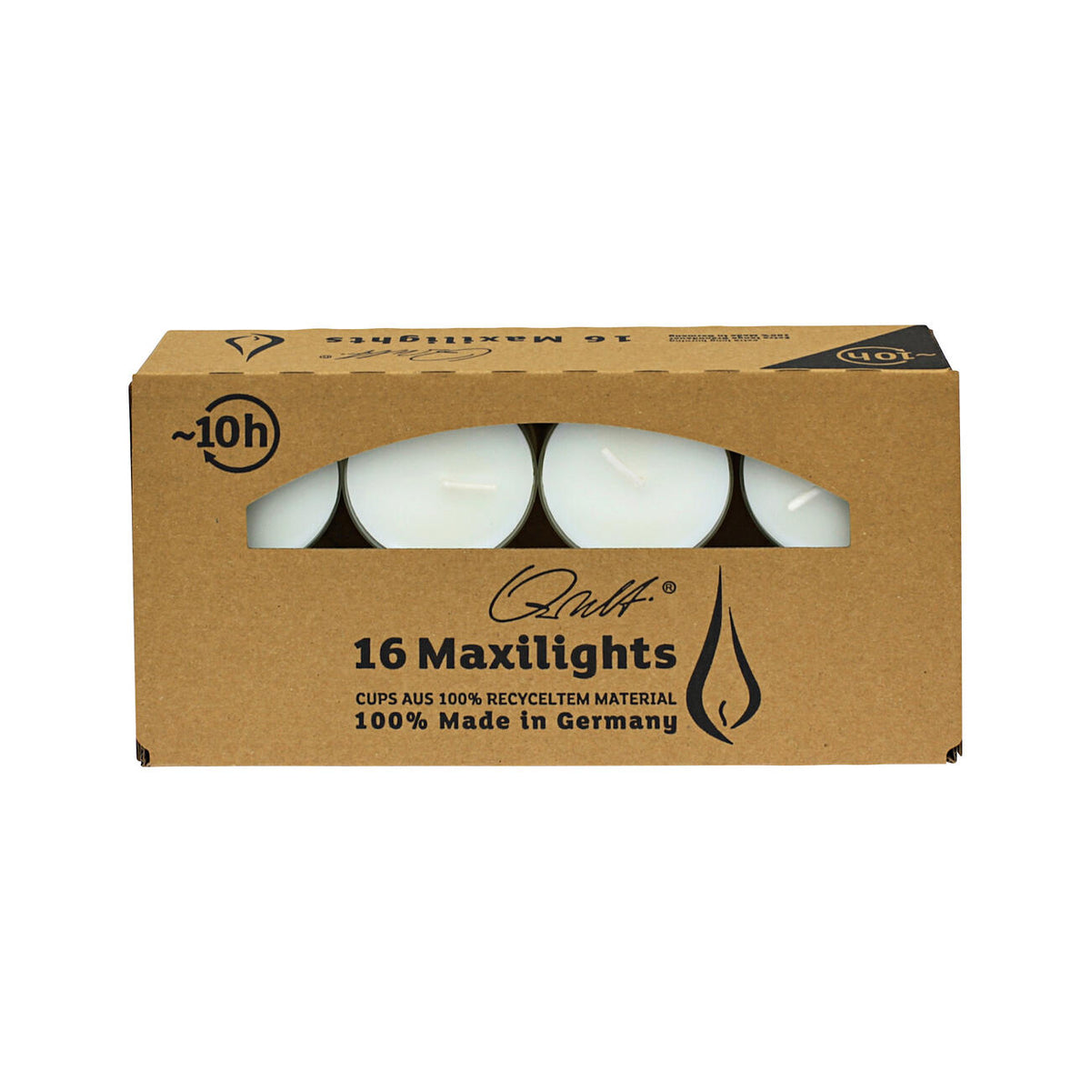 Teelichter Maxilights - Brenndauer 10h - Kerzen Wenzel 16x