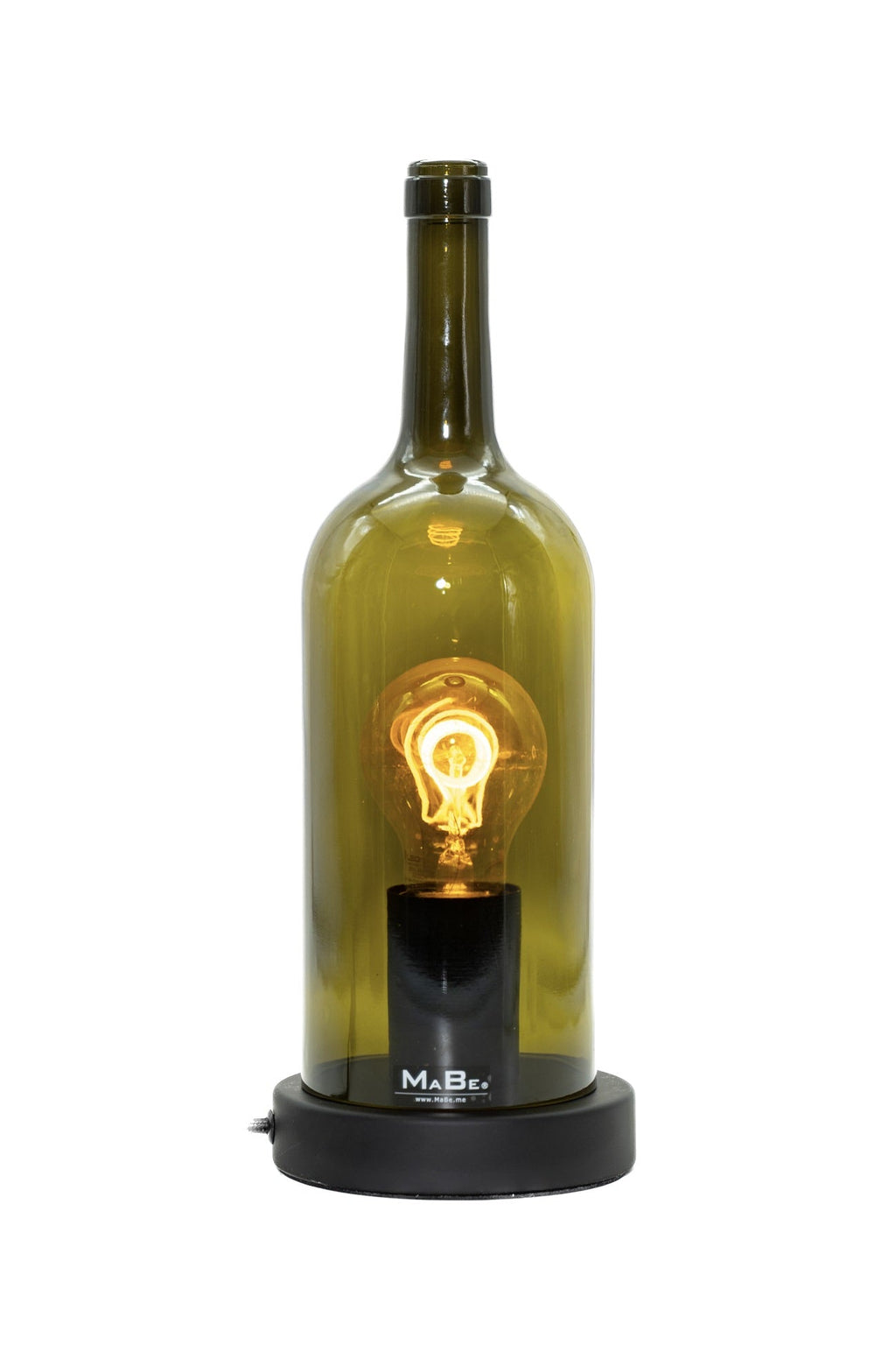 TischLampe 1,5 l Wein Flasche oliv - MaBe®