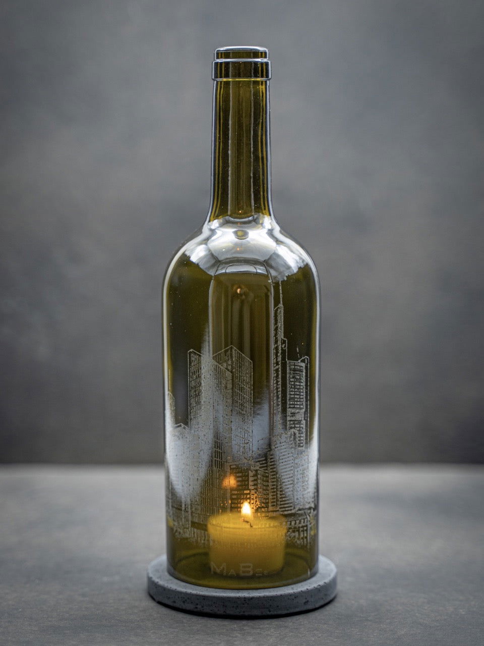 TischLampe Frankfurt am Main Skyline Wein oliv - MaBe®