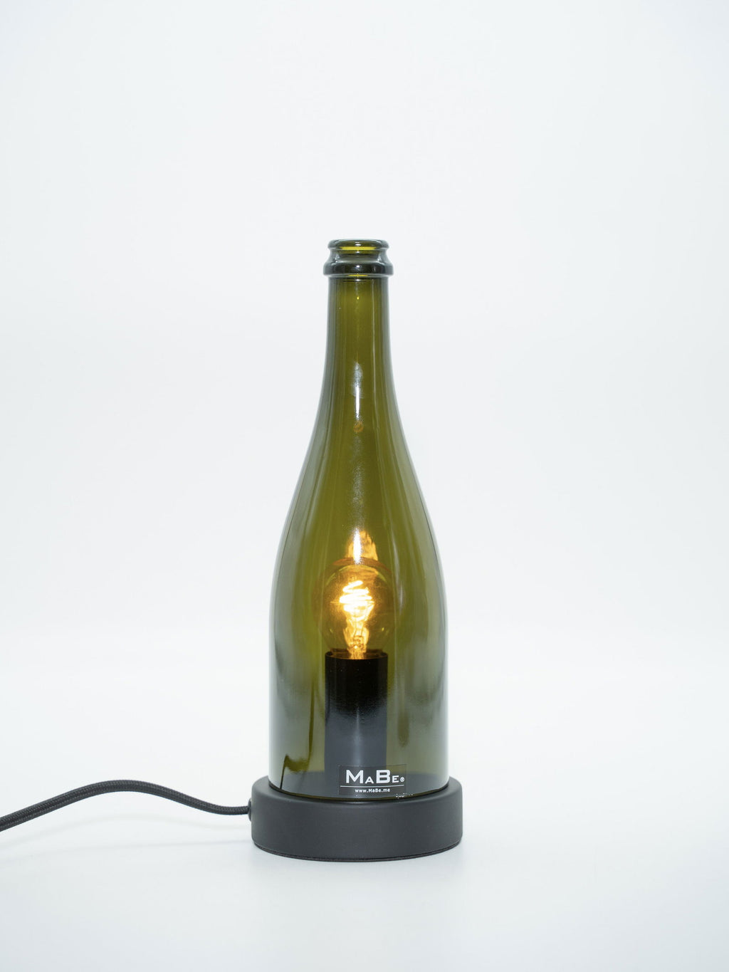 TischLampe 0,7 l Sekt Flasche oliv - MaBe®