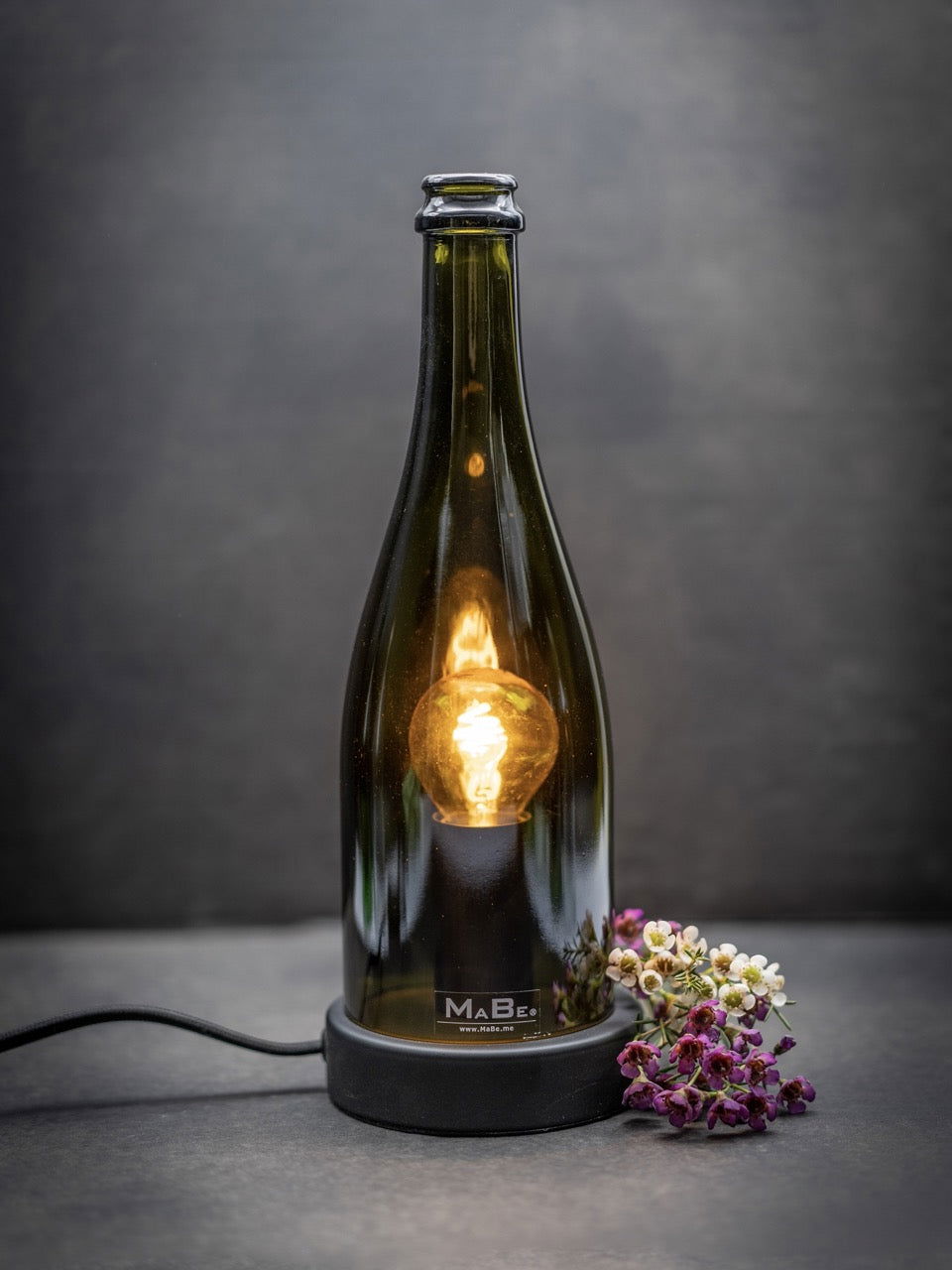 TischLampe 0,7 l Sekt Flasche oliv - MaBe®