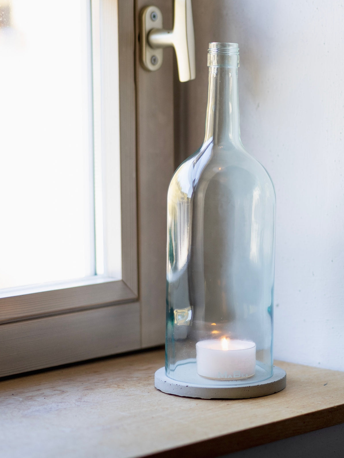 TischLampe und WINDLICHT aus der 1,5 l Wein Flasche - 30cm