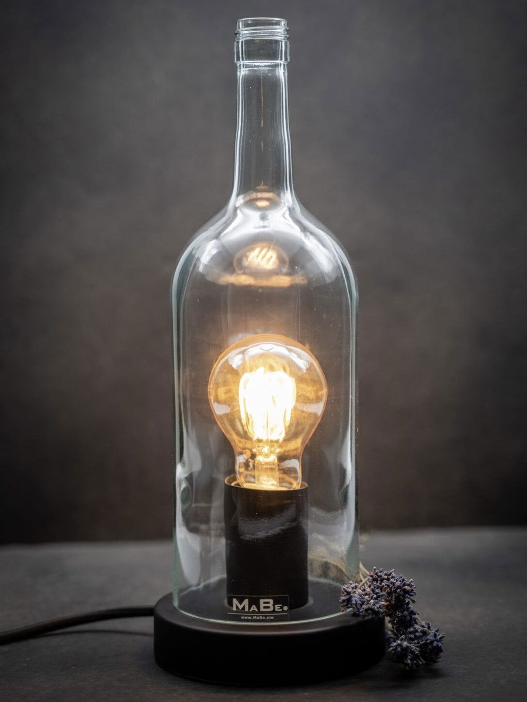 TischLampe 1,5 l Wein Flasche transparent - MaBe®
