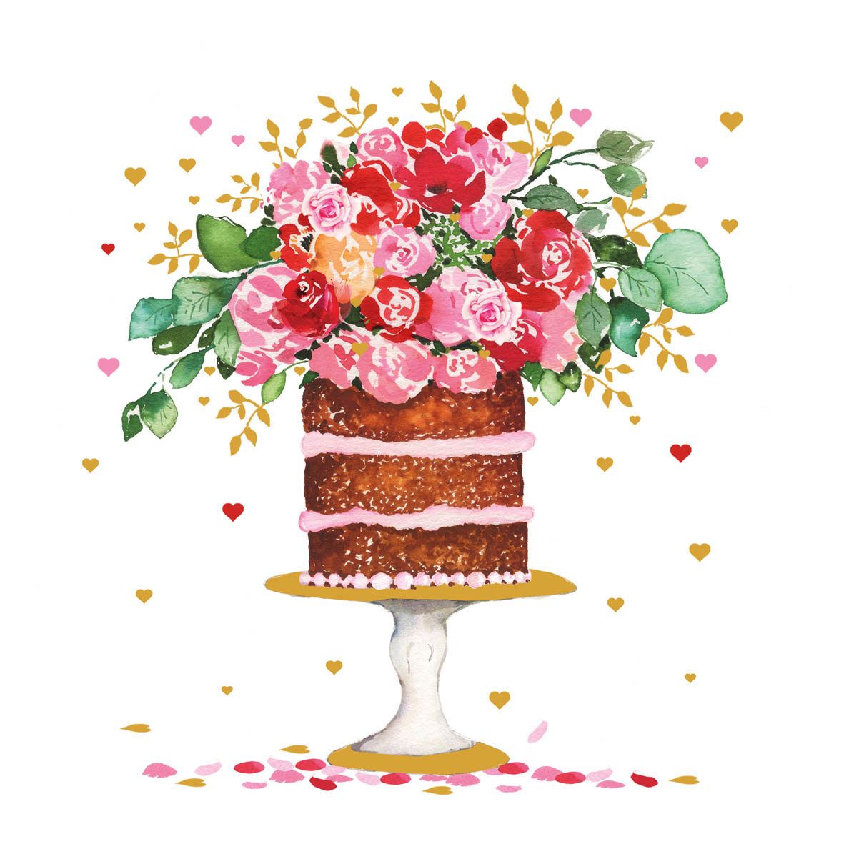 Torten & Rosen🌹🎂 Glück  Servietten - von ppd