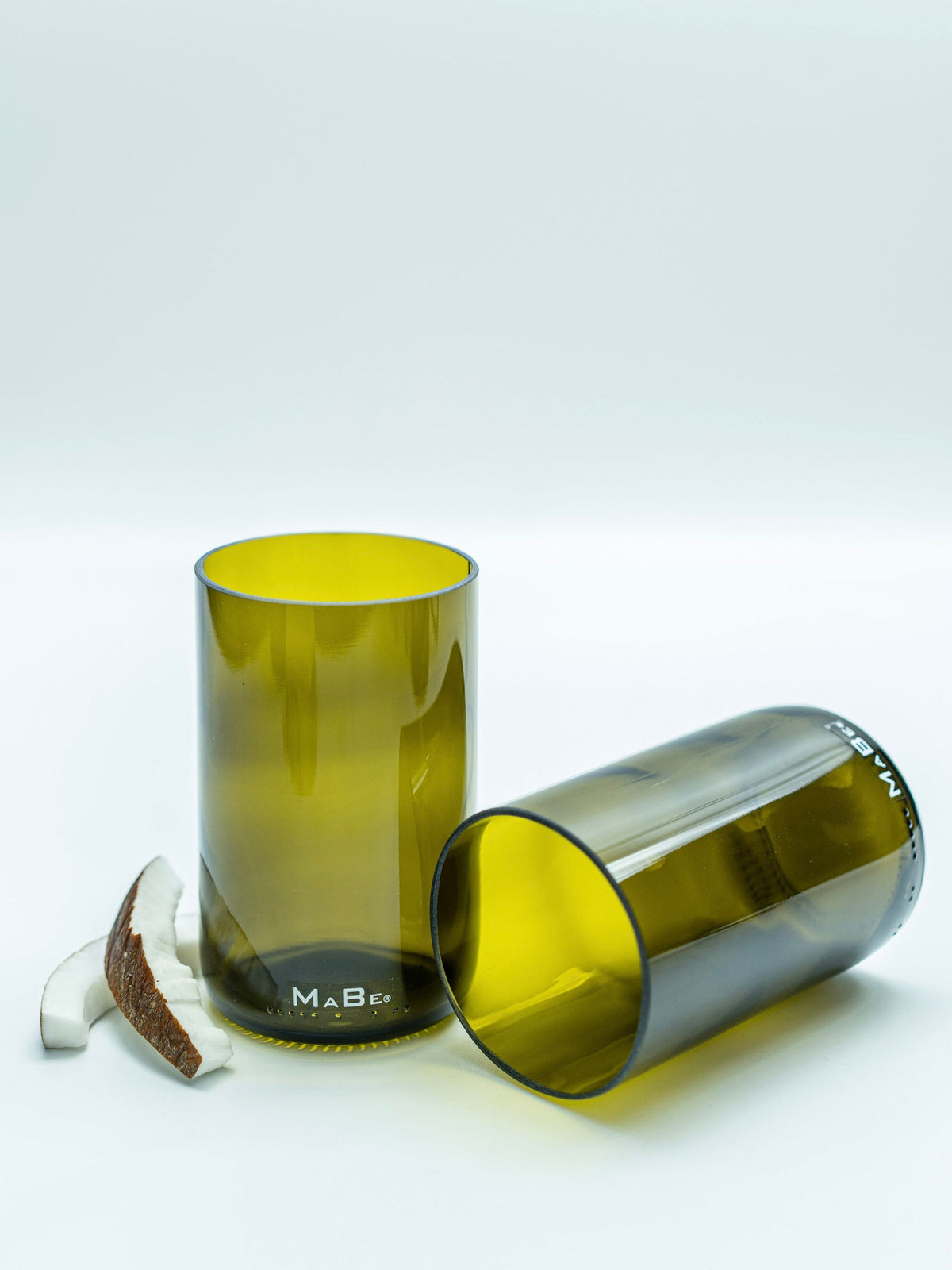 4er Set Trink Glas 350 ml oliv - witzig & nachhaltig - MaBe®
