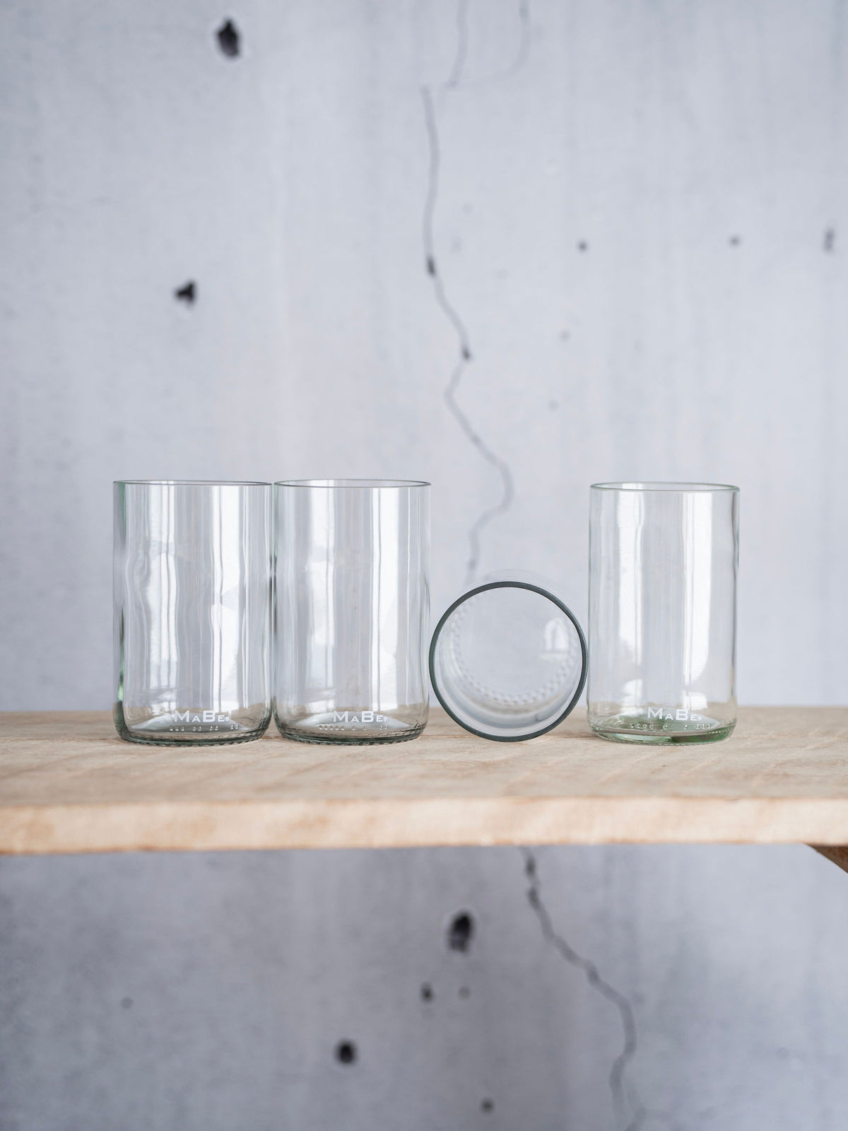 4er Set Trink Glas 350 ml transparent - witzig - cool - sustainable - MaBe®