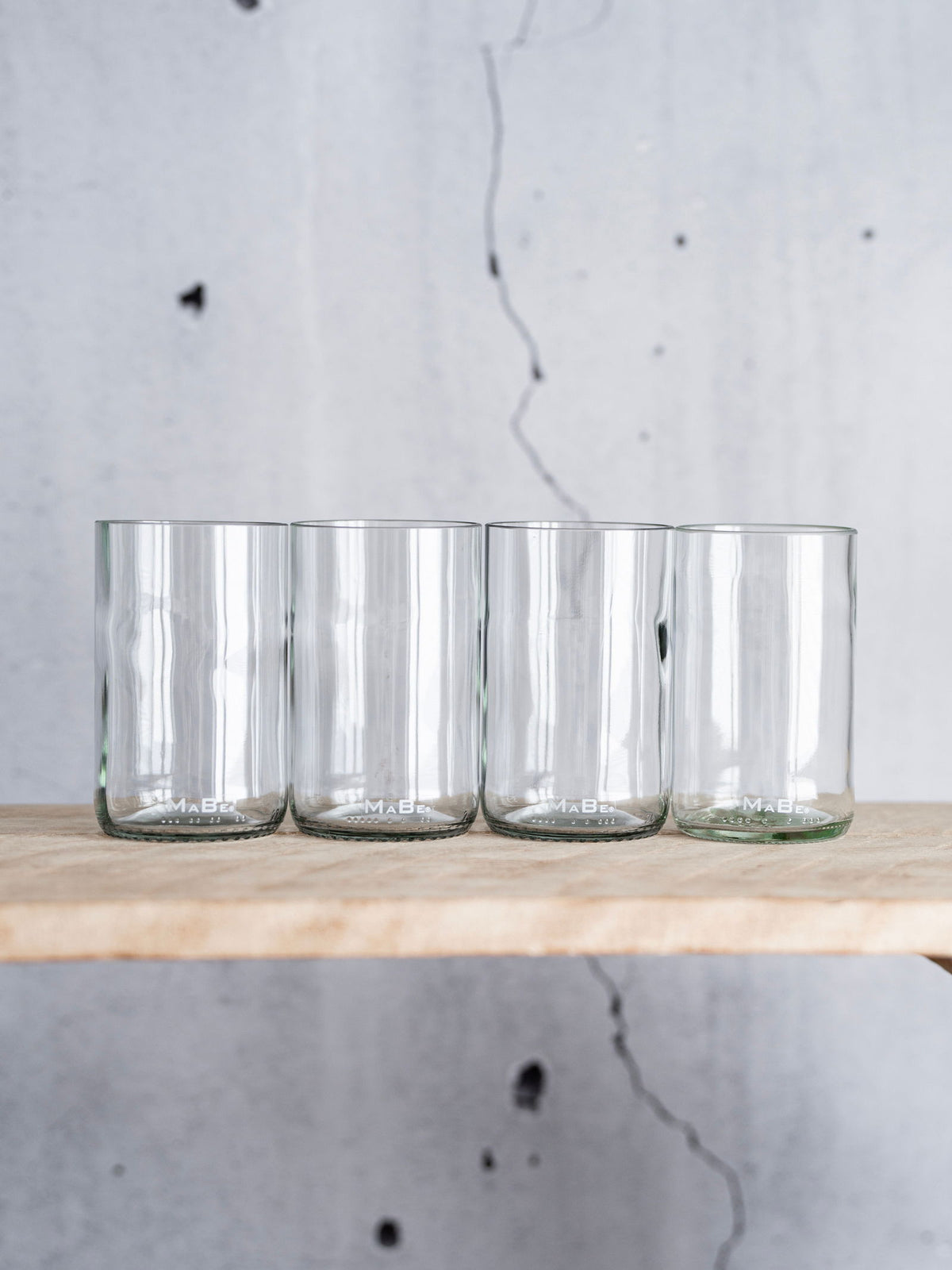 4er Set Trink Glas 350 ml transparent - witzig - cool - sustainable - MaBe®