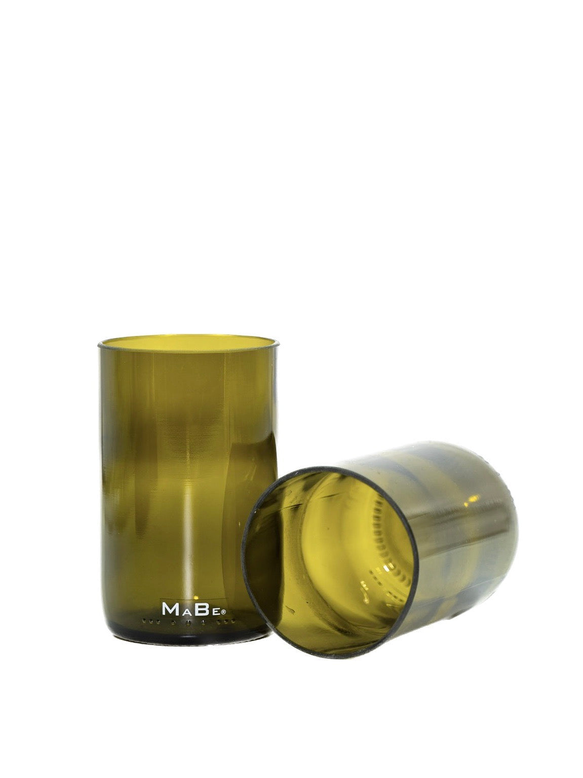 4er Set Trink Glas 350 ml oliv - witzig & nachhaltig - MaBe®