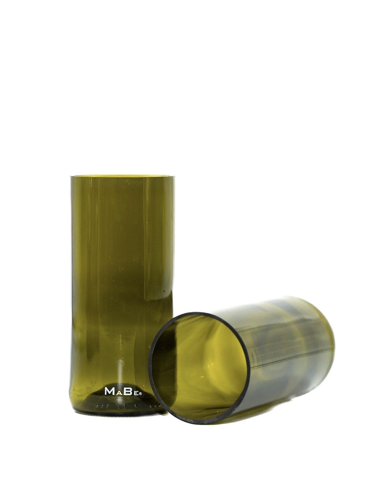 4er Set Trink Glas 400ml oliv - trinkt mit Stil und aus der Flasche - MaBe®