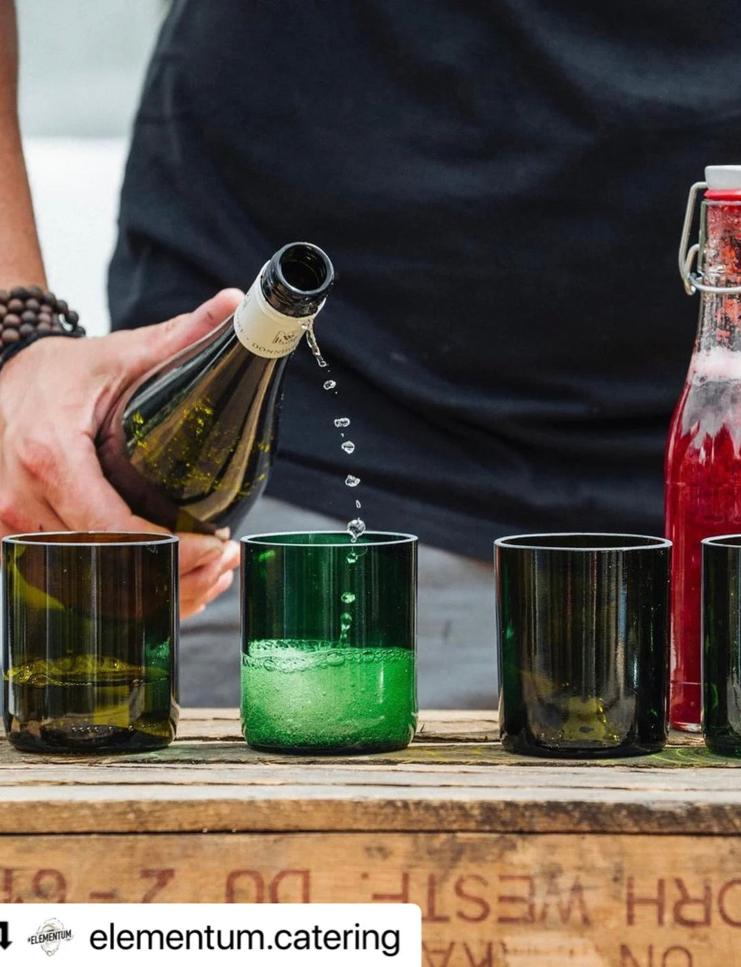 Trink Glas 250ml - Upcycling aus der dt. Weinflasche - witzig & ecofriendly