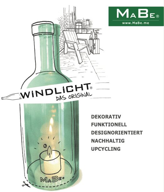 Upcycling Sprirituosen Set - 2 Gläser und 1 Kerzenständer aus einer Flasche - MaBe®