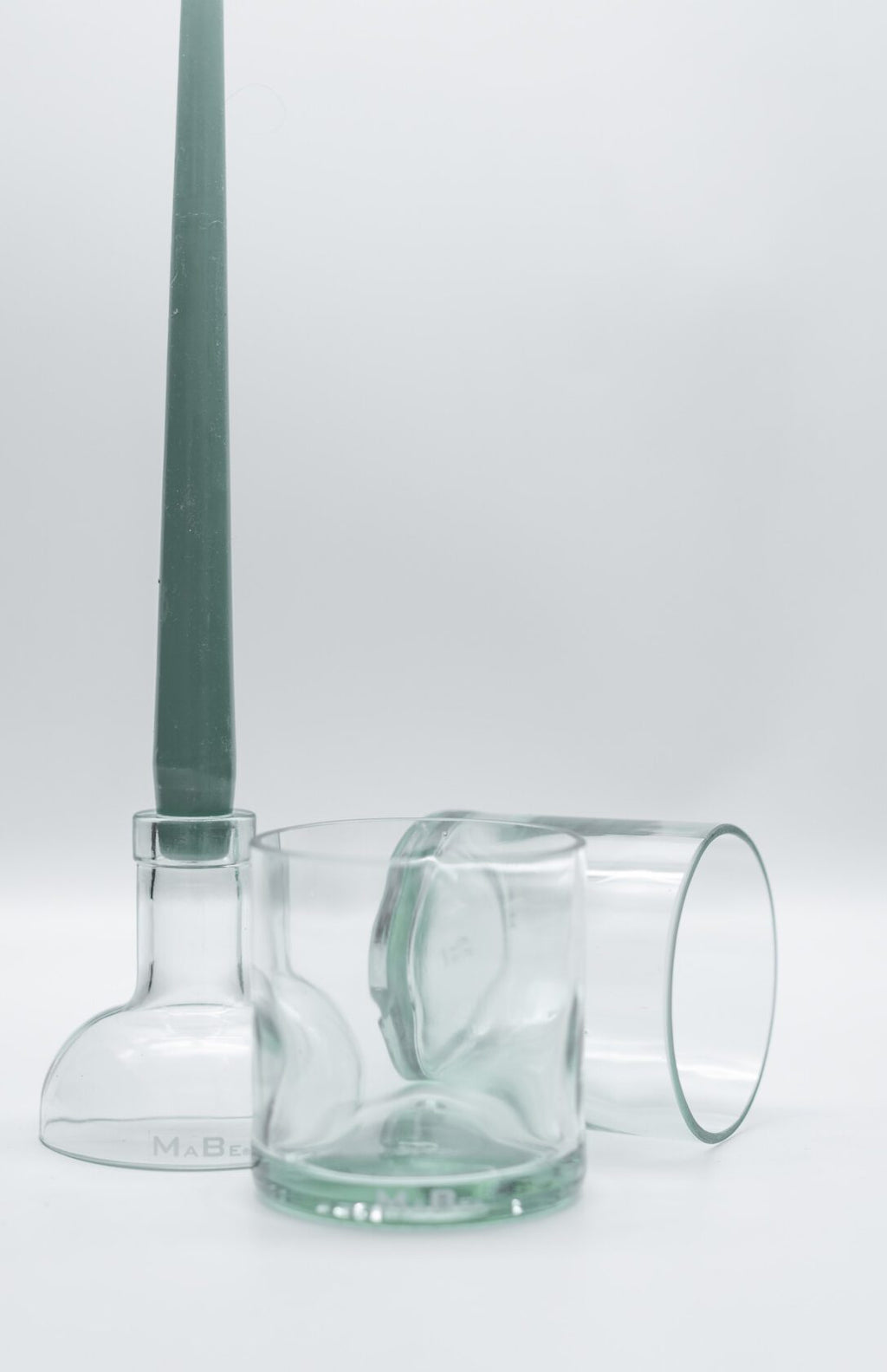 Upcycling Sprirituosen Set - 2 Gläser und 1 Kerzenständer aus einer Flasche - MaBe®