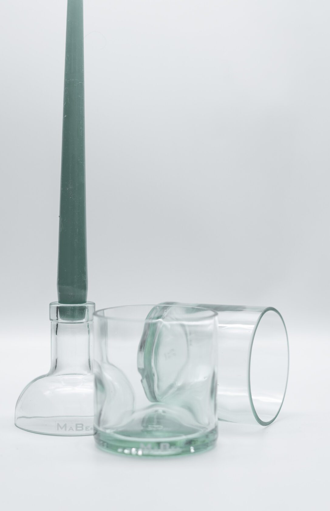 Upcycling Sprirituosen Set - 2 Gläser und 1 Kerzenständer aus einer Flasche - MaBe®