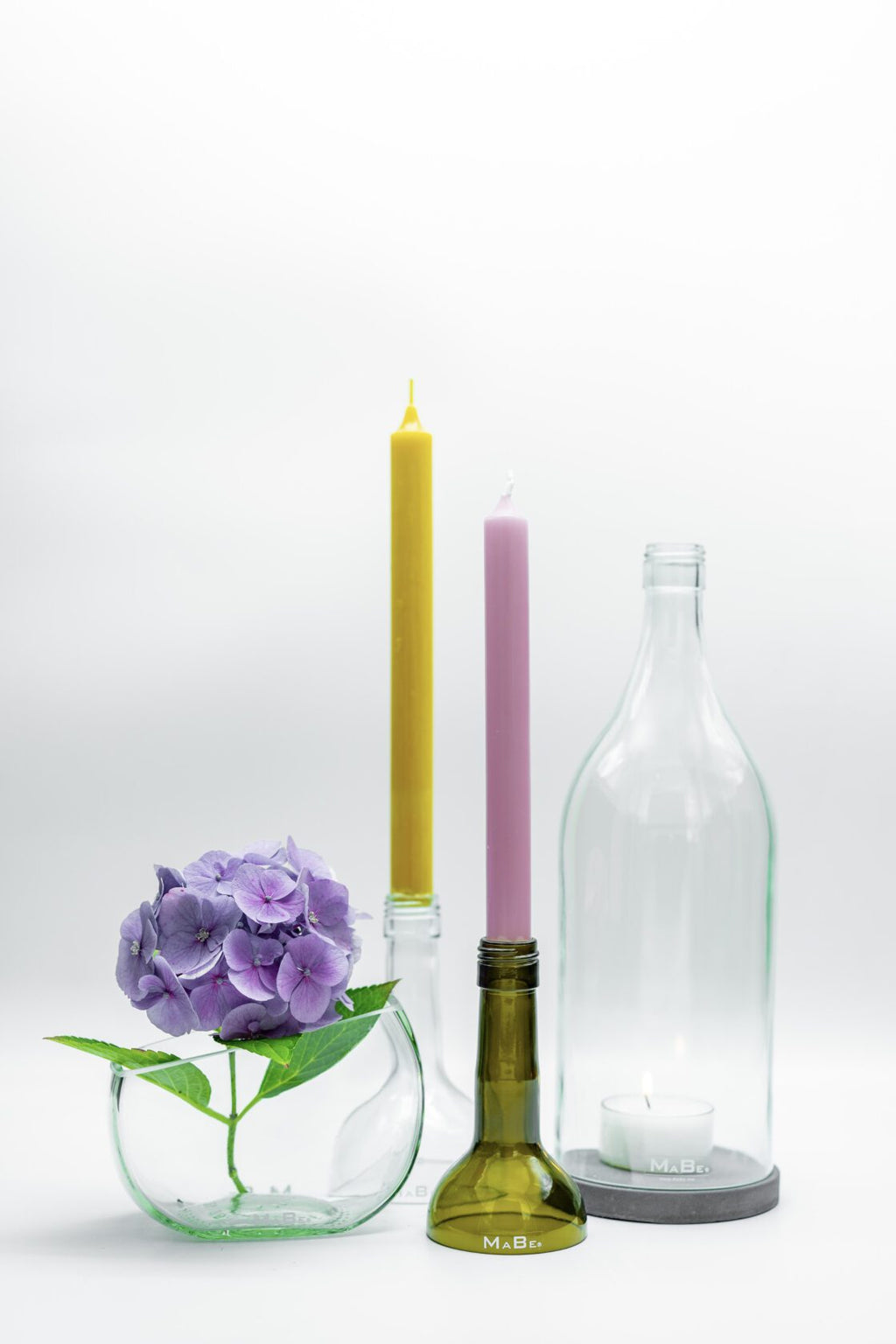Upcycling Sprirituosen Set - 2 Gläser und 1 Kerzenständer aus einer Flasche - MaBe®