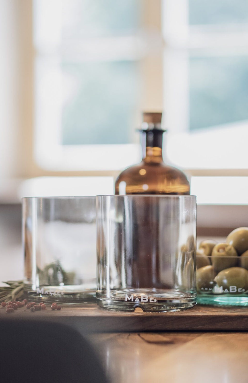 Upcycling Sprirituosen Set - 2 Gläser und 1 Kerzenständer aus einer Flasche - MaBe®