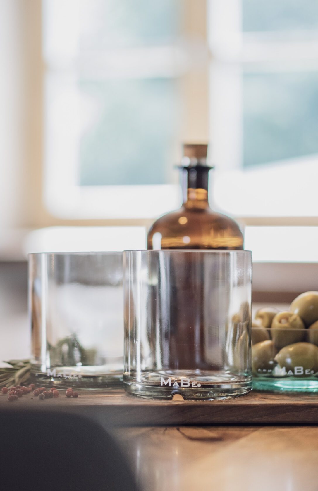 Upcycling Sprirituosen Set - 2 Gläser und 1 Kerzenständer aus einer Flasche - MaBe®