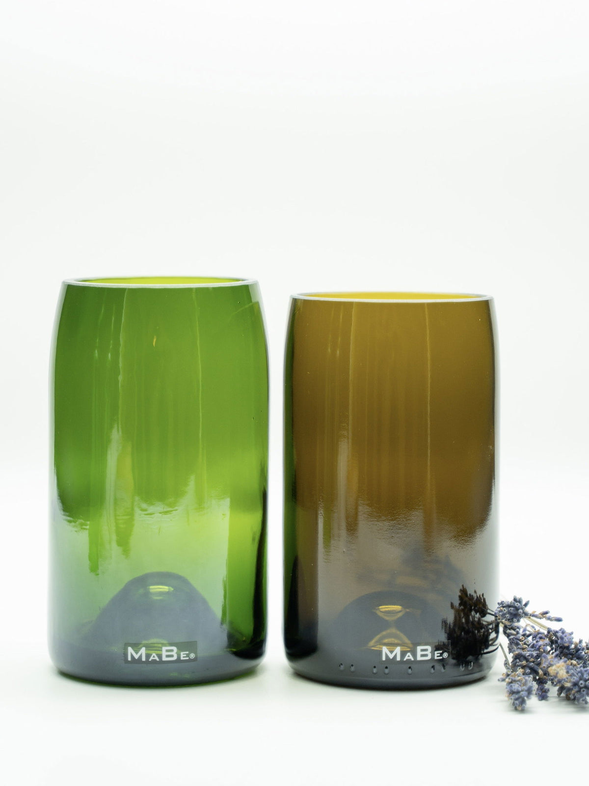 Vase aus der Champagner Flasche in oliv - MaBe®