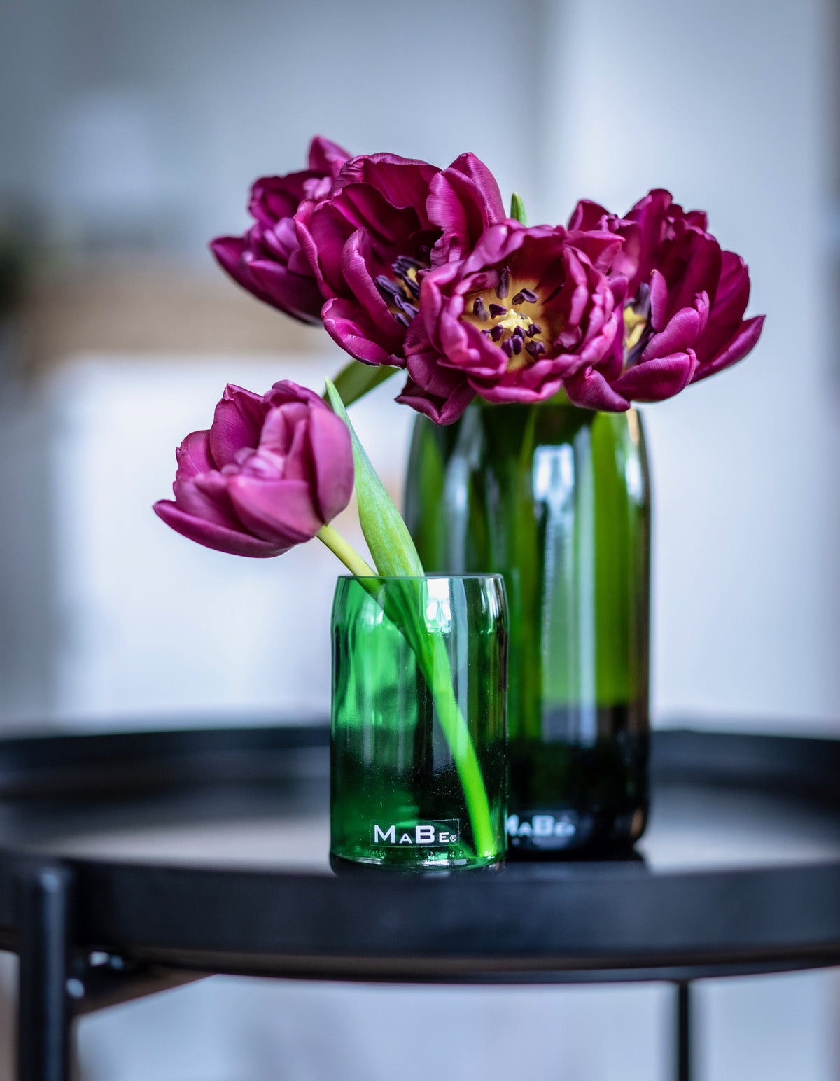 Vase aus der Champagner Flasche in grün - MaBe®