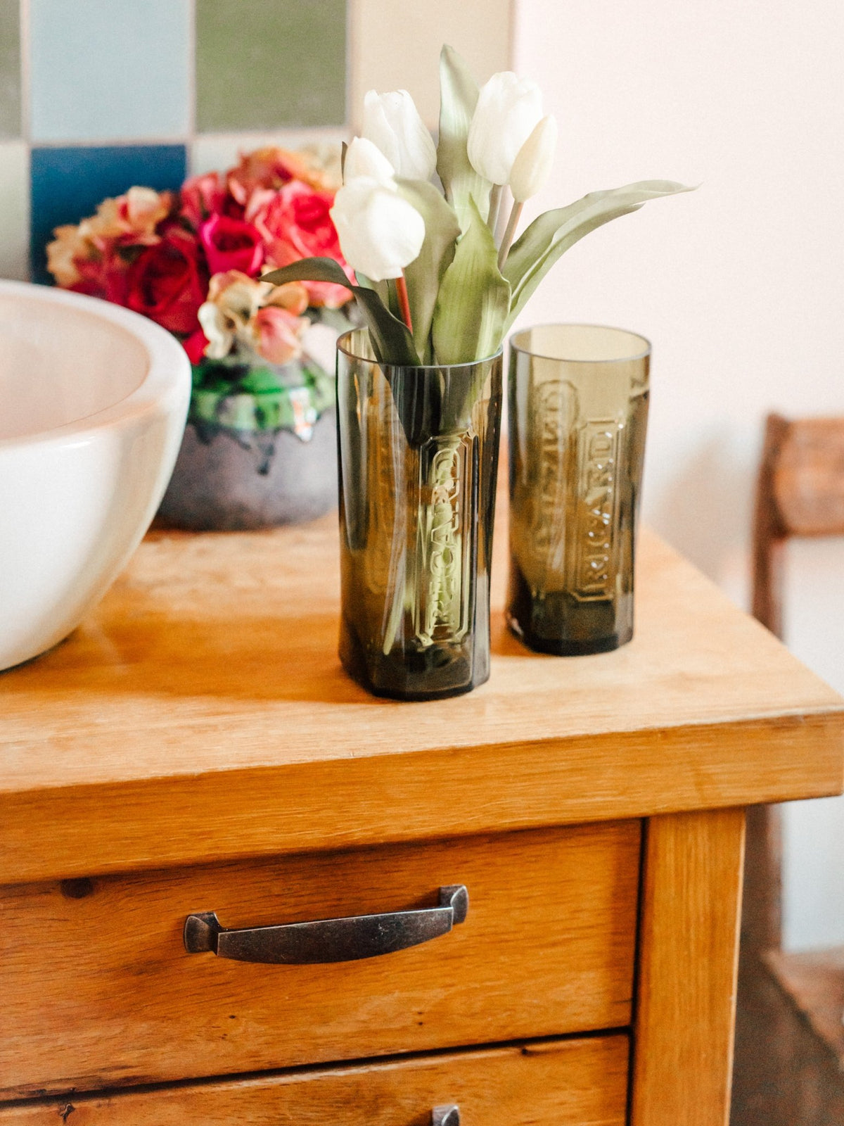 Vase aus der französischen Pastis Flasche - für alle Frankophilen