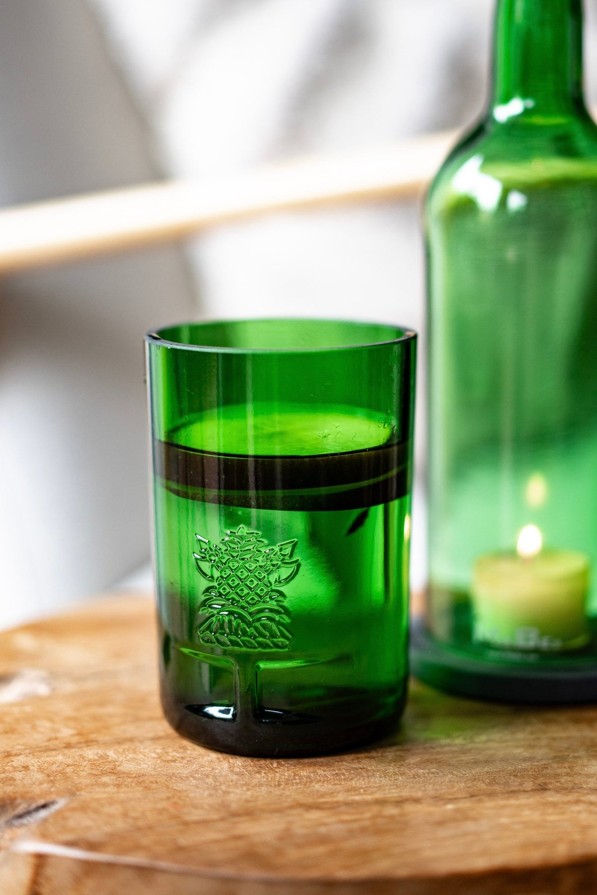 Becher oder Glas aus der grünen Ginflasche 💚  coole & nachhaltige Geschenkidee