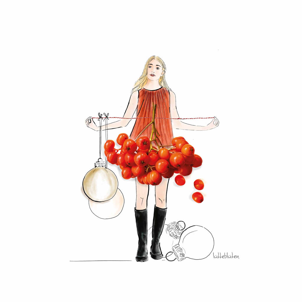 Vogelbeeren Weihnachts Outfit 🌟 zauberhafte Karten von Lütteblüten - Gabriele Ampt