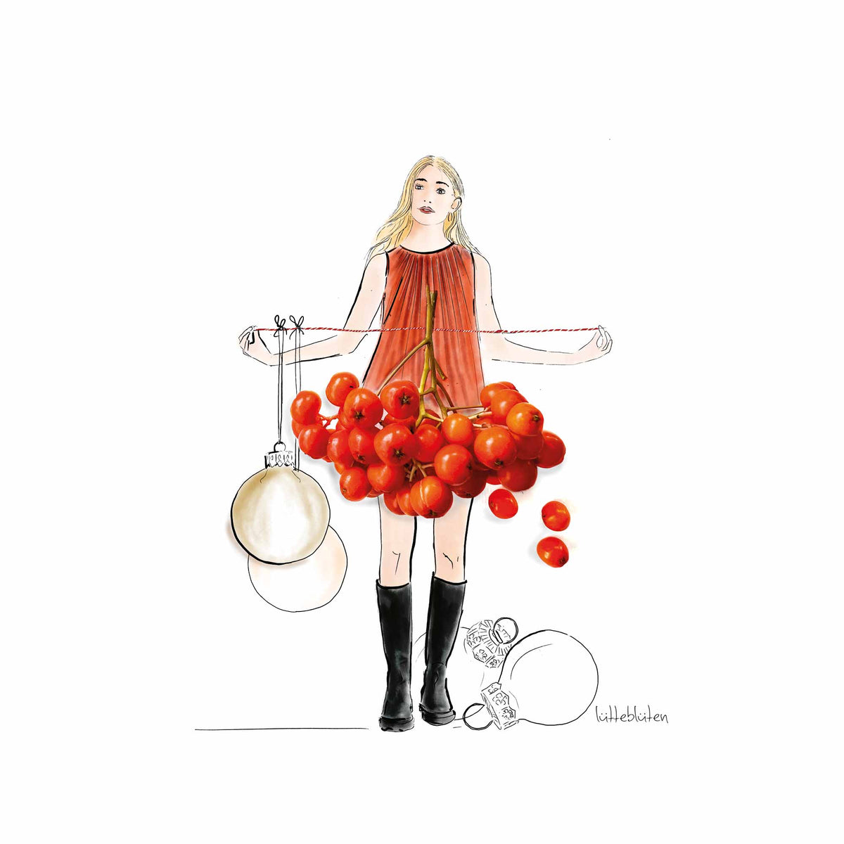 Vogelbeeren Weihnachts Outfit 🌟 zauberhafte Karten von Lütteblüten - Gabriele Ampt