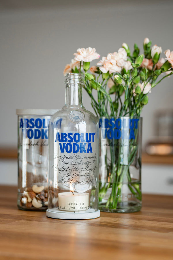 wodka aufbewahren Vorratsglas aus der ♻️leergetrunkenen Absolut 💚 wodka Flasche