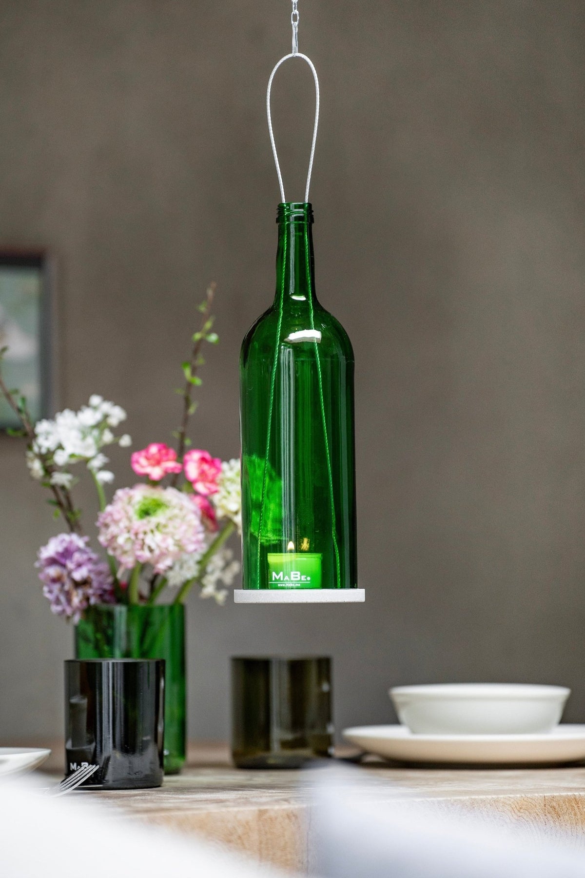 Wein Windlicht hängend - KLASSIK - schlicht & schön - tolles Geschenk