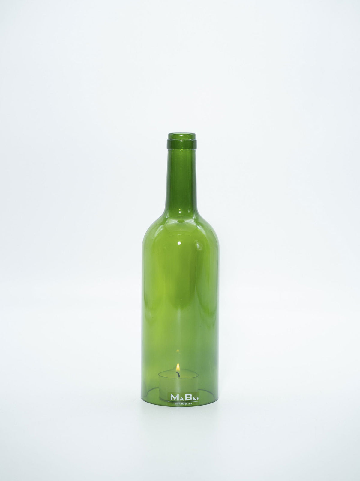 Windlicht 0,7 l Bordeaux Flasche in grün - MaBe®