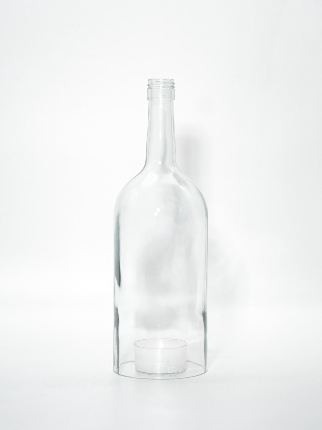 Windlicht 1,5 l Bordeaux Flasche in transparent - MaBe®