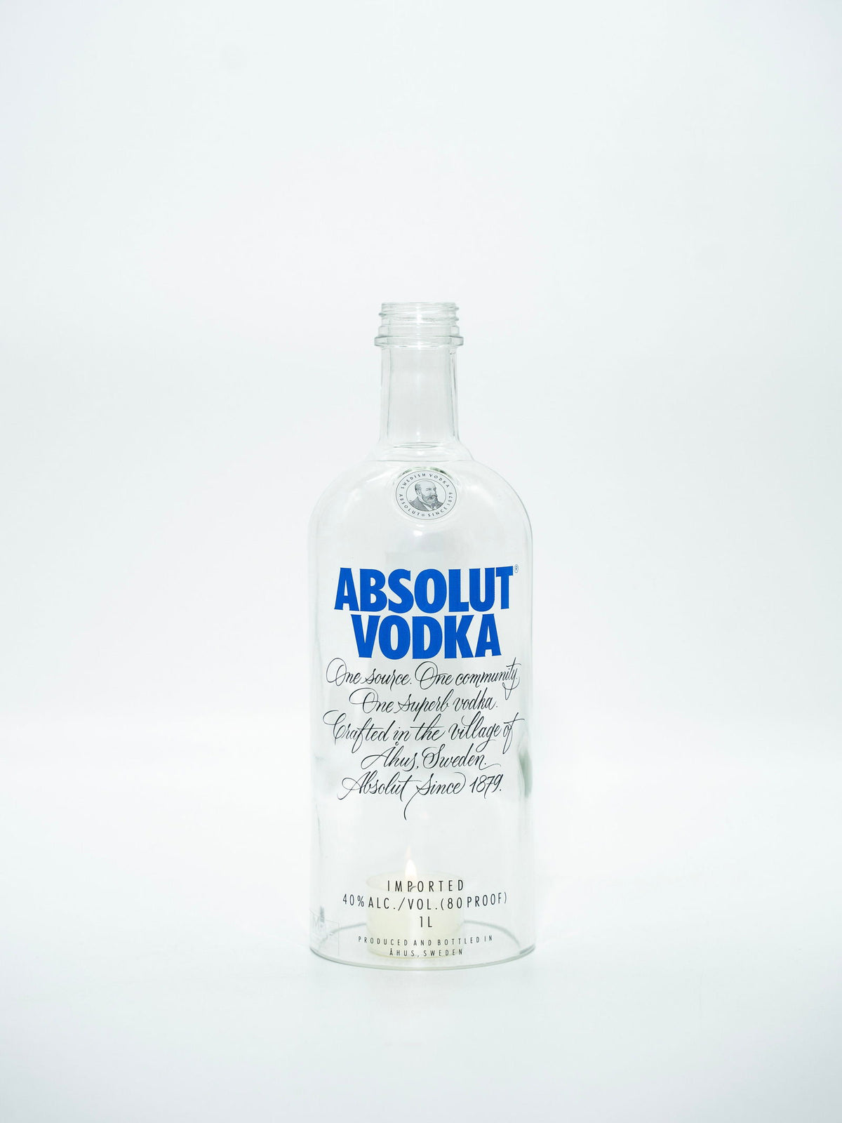 Windlicht 1 l Wodka Flasche in transparent - MaBe®