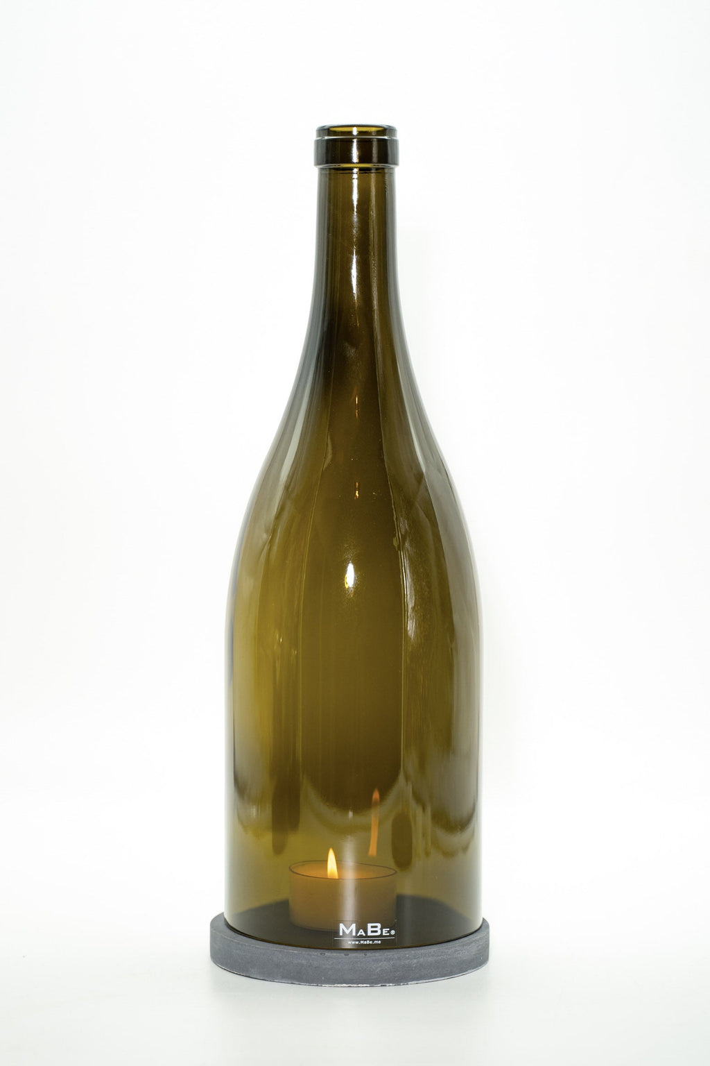 BigBottle Windlicht (40cm) 3 l Wein | schwarzer Untersetzer - MaBe®