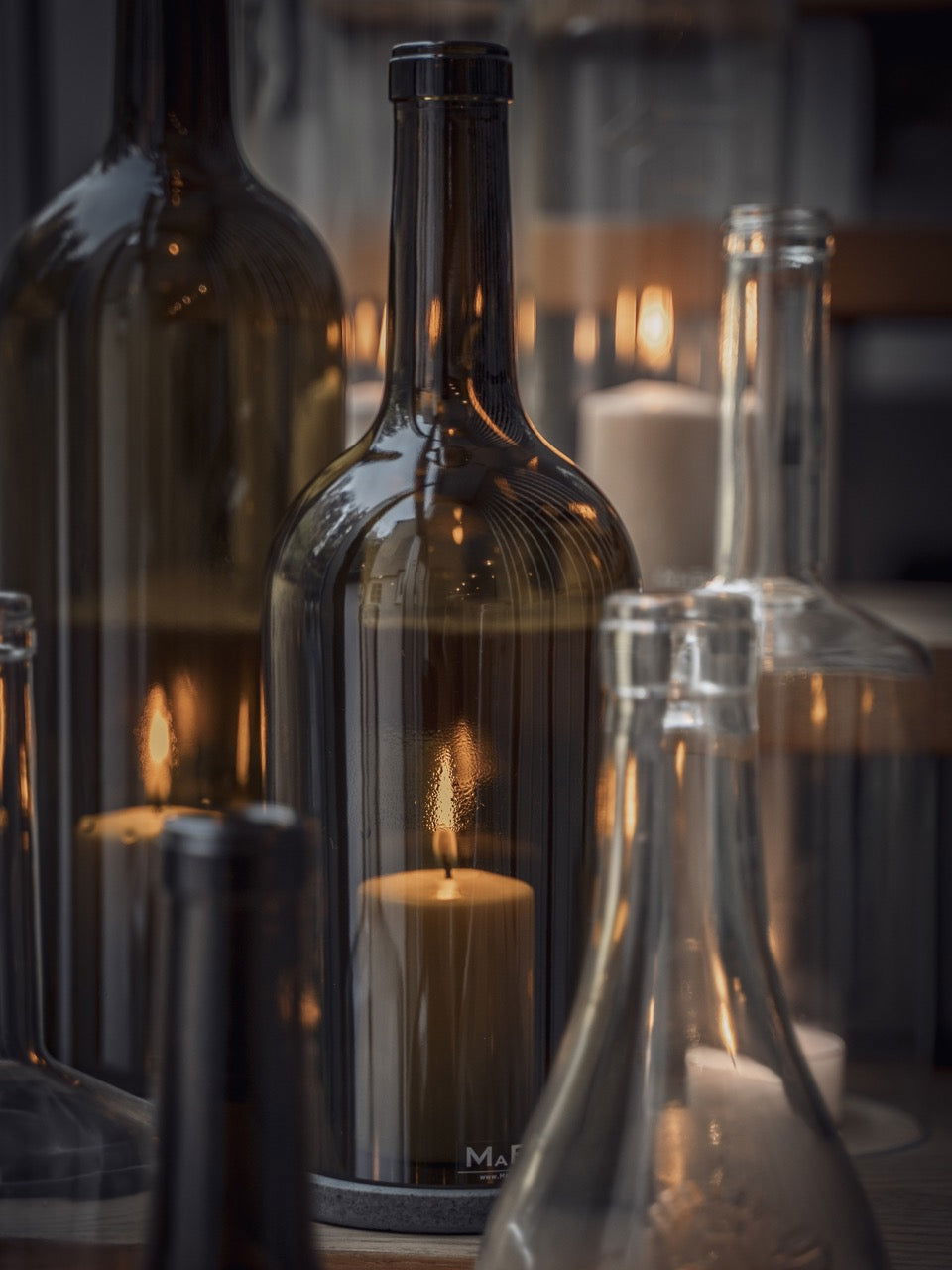 Big Bottle Windlicht Bordeaux (35cm) - edel & nachhaltig - Geschenkidee ? - MaBe®