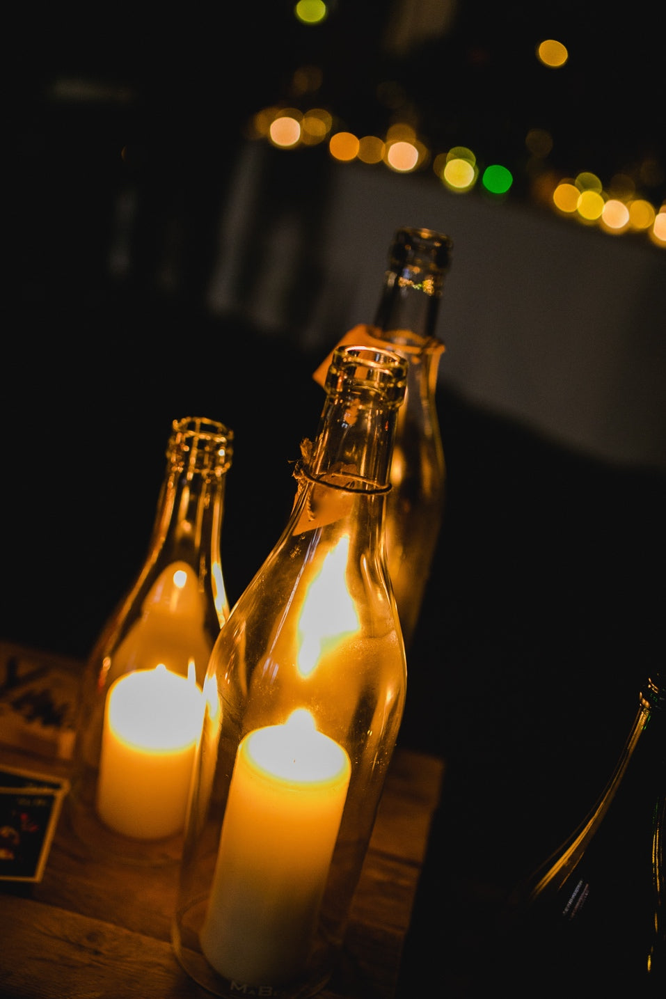 Windlicht  -  Klassik - puristisch aus der Big Bottle Weinbrand