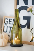 Windlicht - Upcycling aus dem französischen Bedoin Wein Flasche  - vmv - Vignerons de mons ventoux
