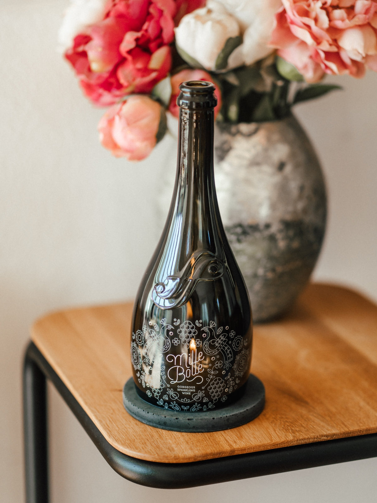 Windlicht aus der 🇮🇹  ital. Spumante Flasche - witzige Geschenkidee